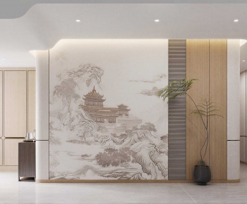 New Chinese Style TV Wall-ID:185297978