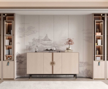 New Chinese Style Entrance Cabinet-ID:697509056