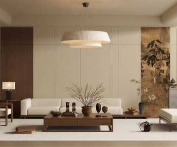 New Chinese Style A Living Room-ID:957263958