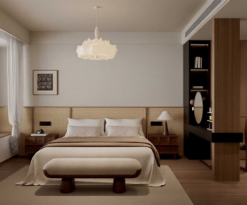 Wabi-sabi Style Bedroom-ID:813806067