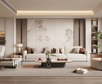 New Chinese Style A Living Room-ID:263643035