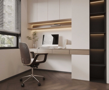 Modern Computer Desk And Chair-ID:205244061