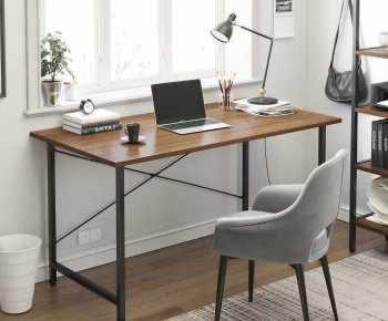 Modern Computer Desk And Chair-ID:739578962