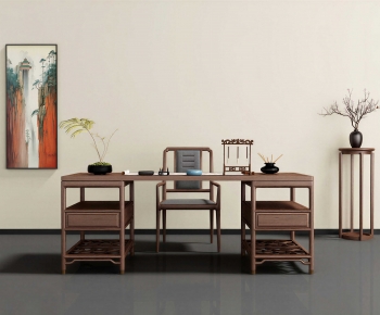 New Chinese Style Computer Desk And Chair-ID:279093989
