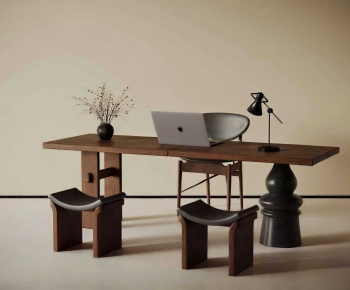 Wabi-sabi Style Computer Desk And Chair-ID:956887968