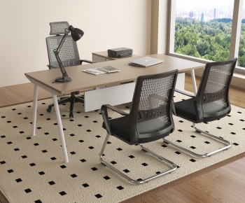 Modern Office Desk And Chair-ID:243029125