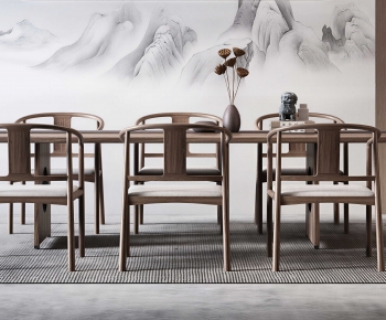 New Chinese Style Dining Table And Chairs-ID:802479987
