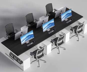 Modern Office Desk And Chair-ID:495455989