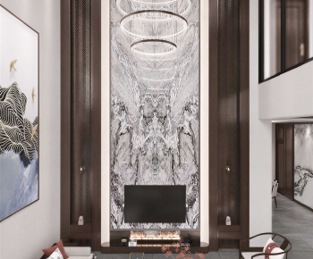 New Chinese Style A Living Room-ID:252831029