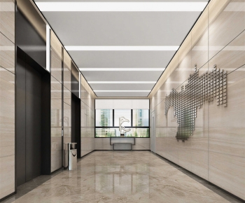 Modern Corridor Elevator Hall-ID:942260036