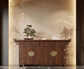 New Chinese Style Entrance Cabinet-ID:389296054