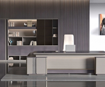 Modern Office Desk And Chair-ID:100638988