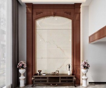 Simple European Style TV Wall-ID:984889038