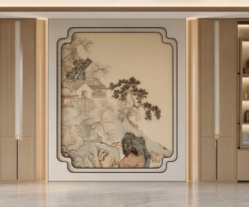 New Chinese Style TV Wall-ID:740246066