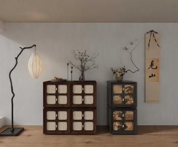 New Chinese Style Side Cabinet-ID:864609004