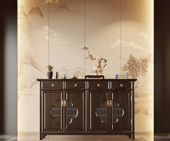 New Chinese Style Entrance Cabinet-ID:628590116
