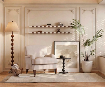 French Style Single Sofa-ID:126997957