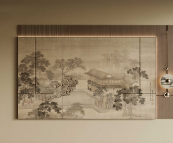 New Chinese Style TV Wall-ID:318444016