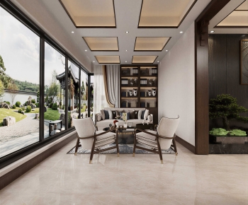 New Chinese Style A Living Room-ID:920710099