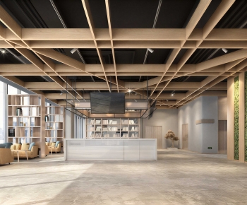 Modern Office Reception Desk-ID:840116028