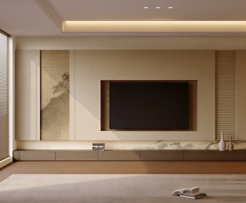 New Chinese Style TV Wall-ID:654441121