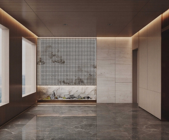 New Chinese Style Office Elevator Hall-ID:640131953