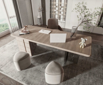 Modern Computer Desk And Chair-ID:672405961