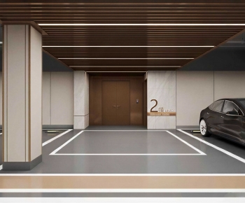 Modern Underground Parking Lot-ID:877543939