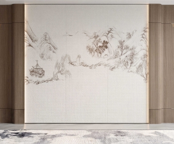 New Chinese Style TV Wall-ID:433371074