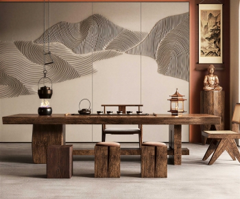 New Chinese Style Tea Tables And Chairs-ID:604448082