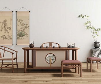 New Chinese Style Tea Tables And Chairs-ID:663161996