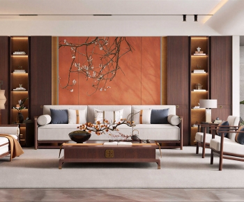 New Chinese Style A Living Room-ID:537338028