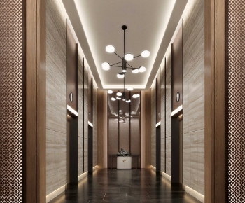 New Chinese Style Office Elevator Hall-ID:899077897