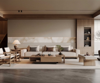 New Chinese Style A Living Room-ID:610692029