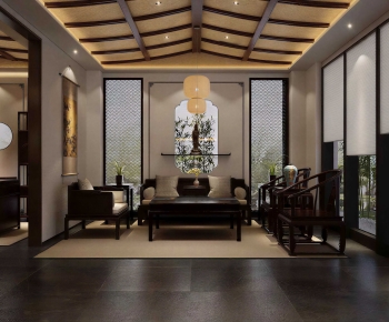 New Chinese Style A Living Room-ID:960253004