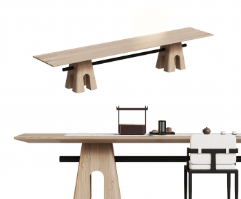 New Chinese Style Computer Desk And Chair-ID:376638892