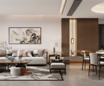 New Chinese Style A Living Room-ID:505832913