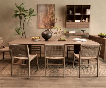 Wabi-sabi Style Dining Table And Chairs-ID:787352092