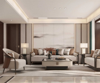 New Chinese Style A Living Room-ID:813414106