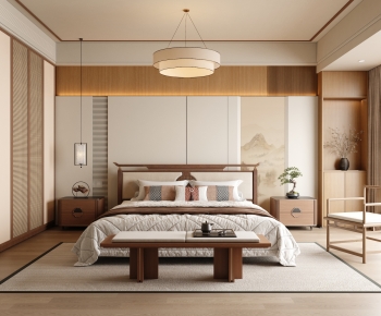 New Chinese Style Bedroom-ID:292124996