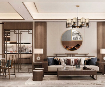 New Chinese Style A Living Room-ID:960915093