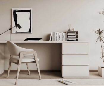 Modern Computer Desk And Chair-ID:758357051