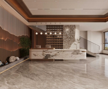New Chinese Style Office Reception Desk-ID:591794975