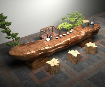 Chinese Style Tea Tables And Chairs-ID:255626926