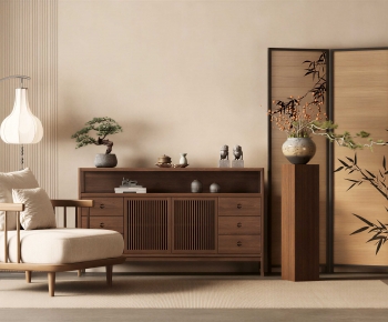 New Chinese Style Entrance Cabinet-ID:990480906