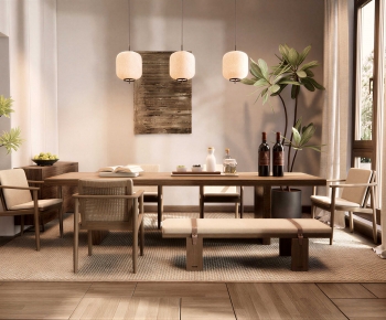 Wabi-sabi Style Dining Table And Chairs-ID:346287018