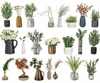 Modern Potted Green Plant-ID:260576962