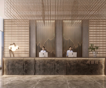 Modern Office Reception Desk-ID:973218925