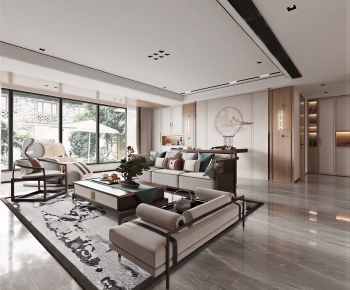 New Chinese Style A Living Room-ID:522265912