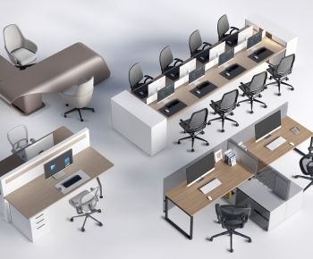 Modern Office Desk And Chair-ID:811079033